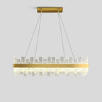 Modern Frosted Glass Crystal Chandelier