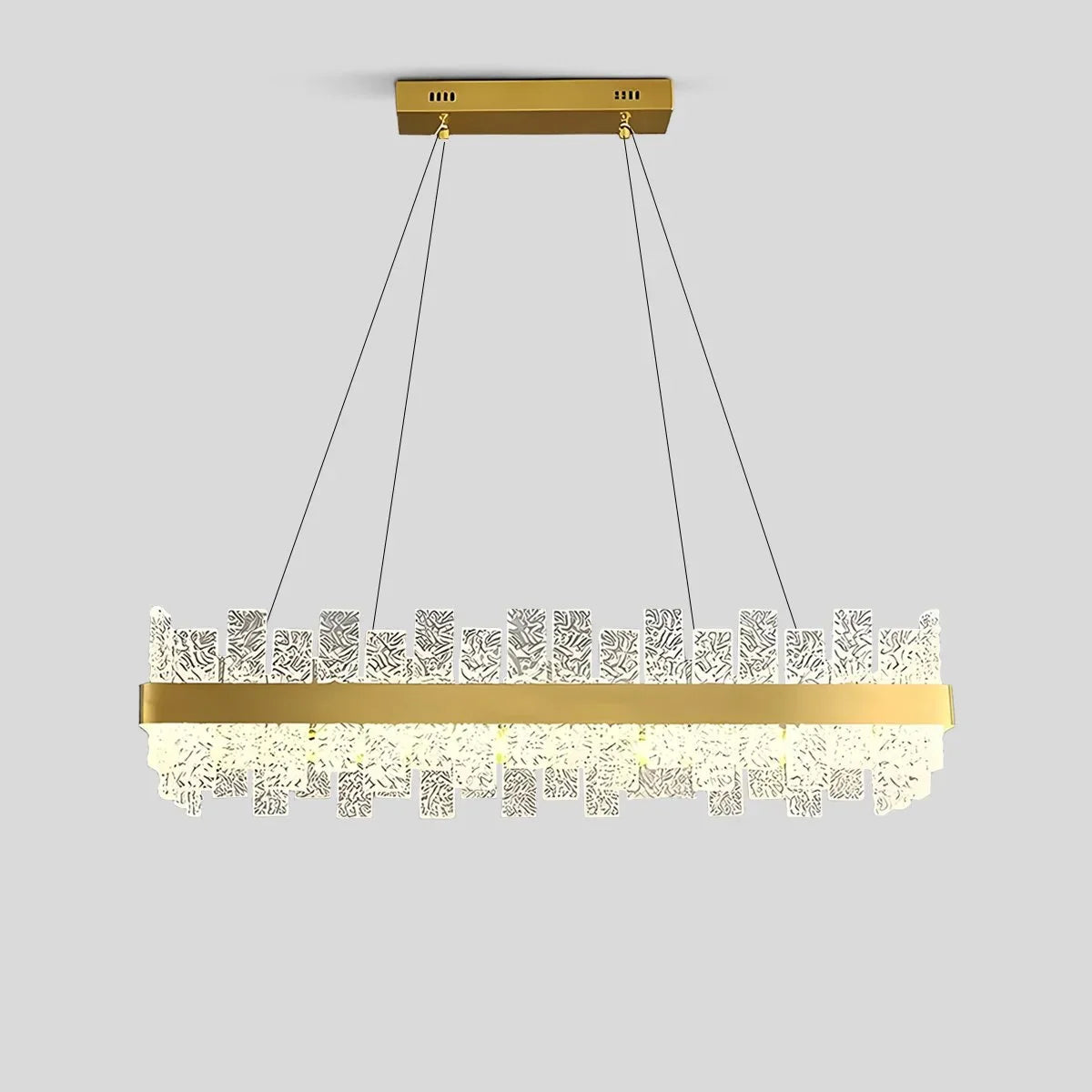 Modern Frosted Glass Crystal Chandelier