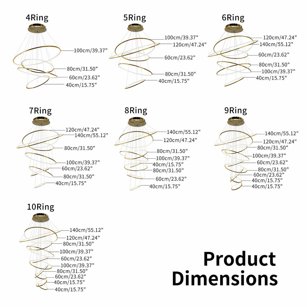 Large Tiered Ring Foyer Chandelier