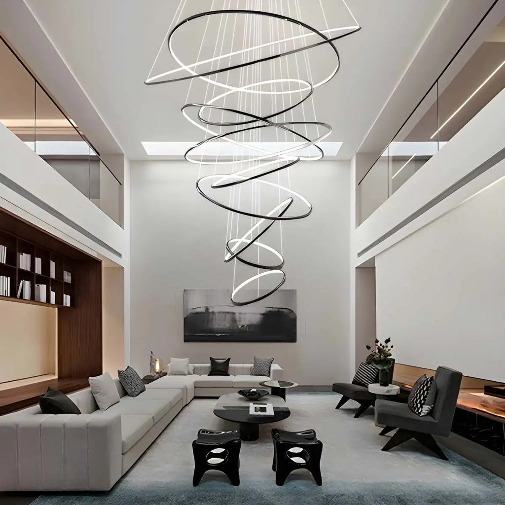 Large Tiered Ring Foyer Chandelier