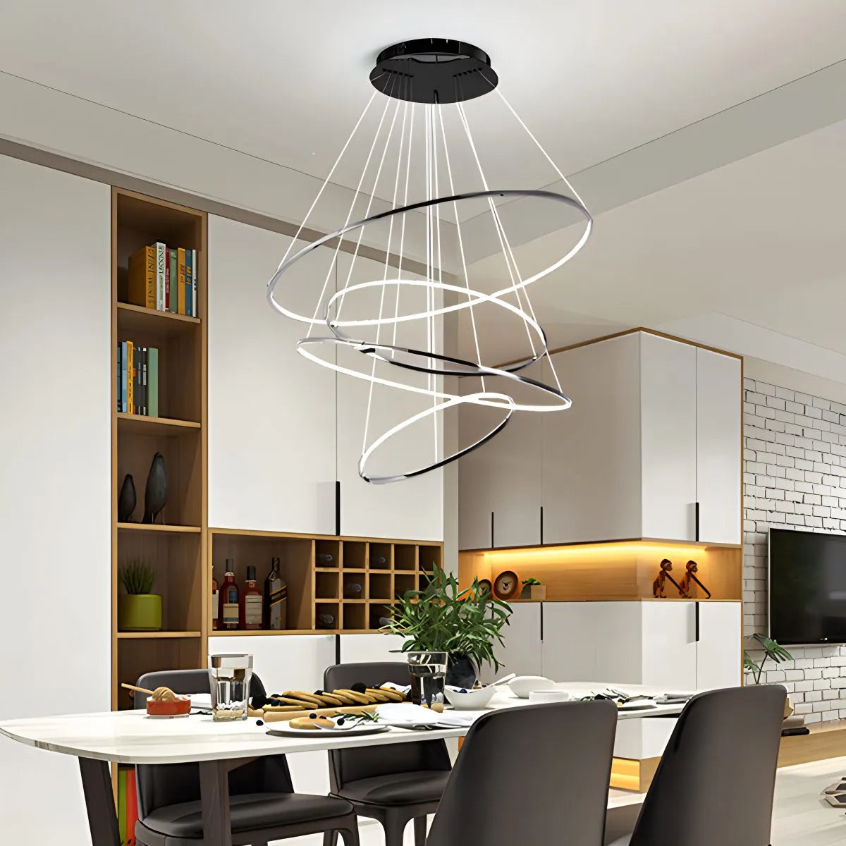 Large Tiered Ring Foyer Chandelier