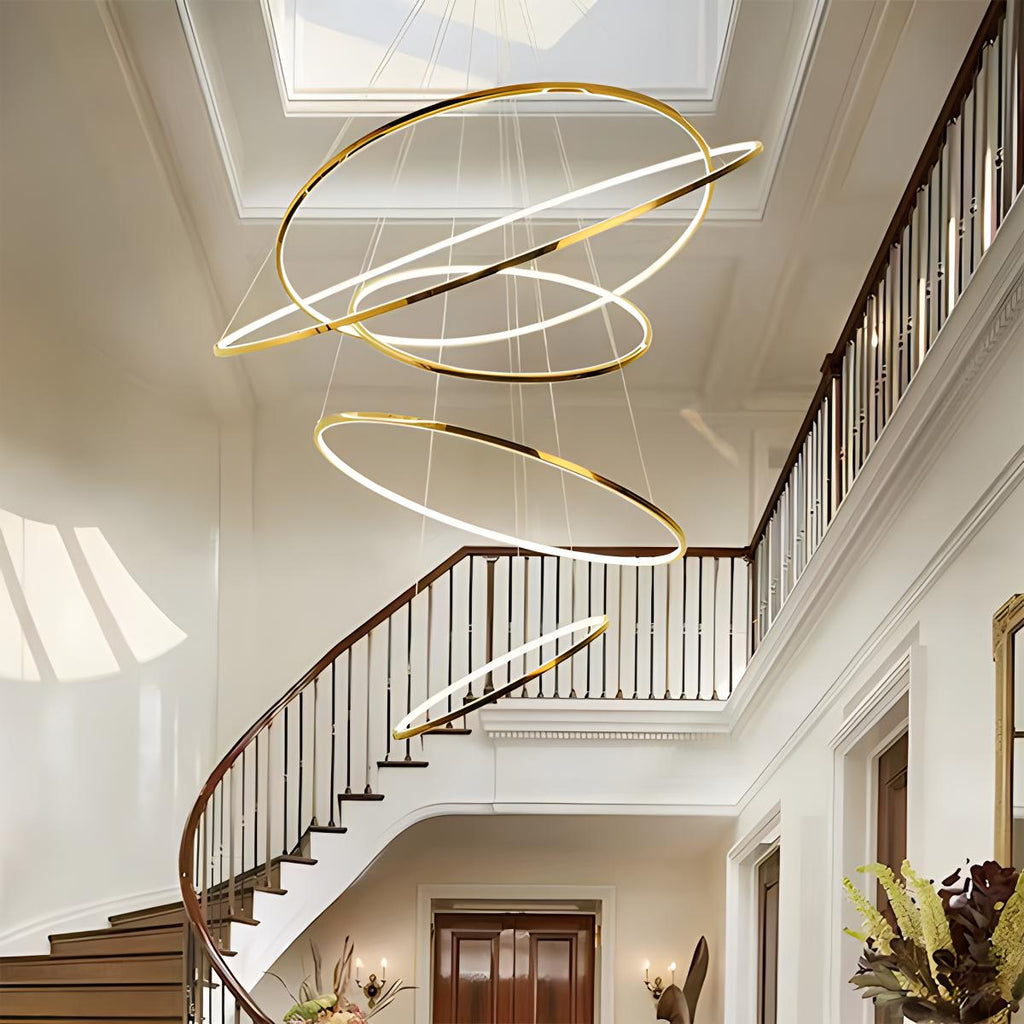 Large Tiered Ring Foyer Chandelier