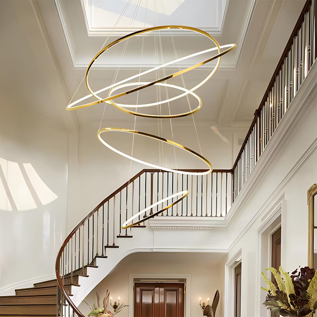 Large Tiered Ring Foyer Chandelier