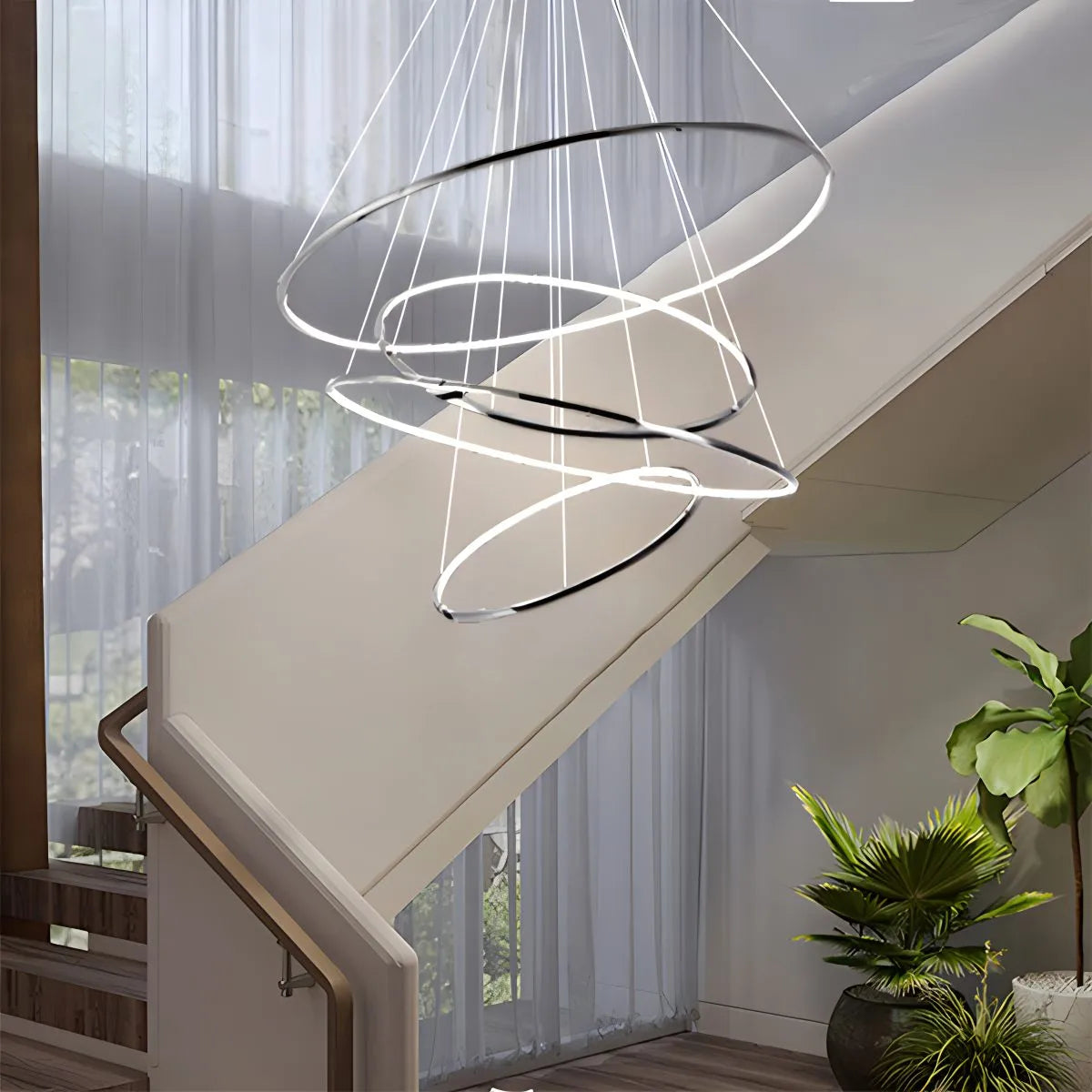 Large Tiered Ring Foyer Chandelier