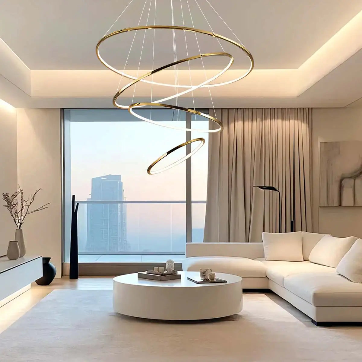 Large Tiered Ring Foyer Chandelier