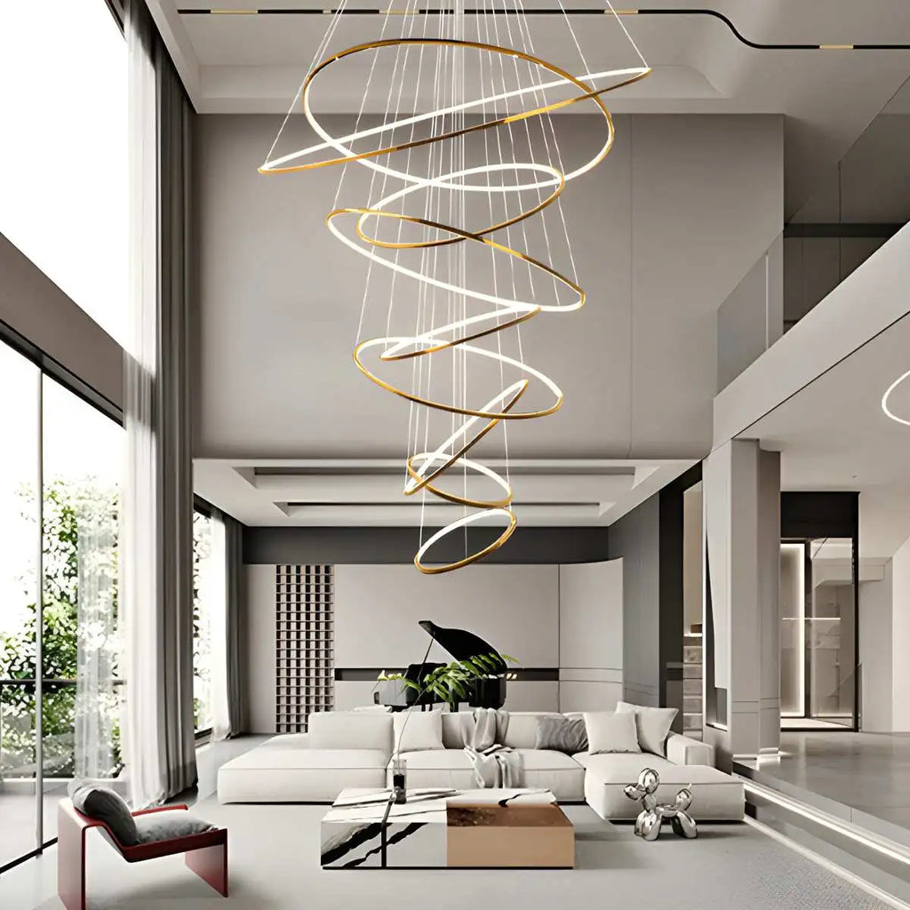 Large Tiered Ring Foyer Chandelier