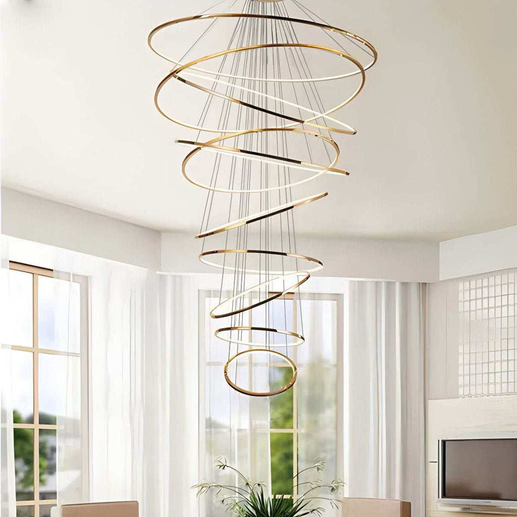 Large Tiered Ring Foyer Chandelier