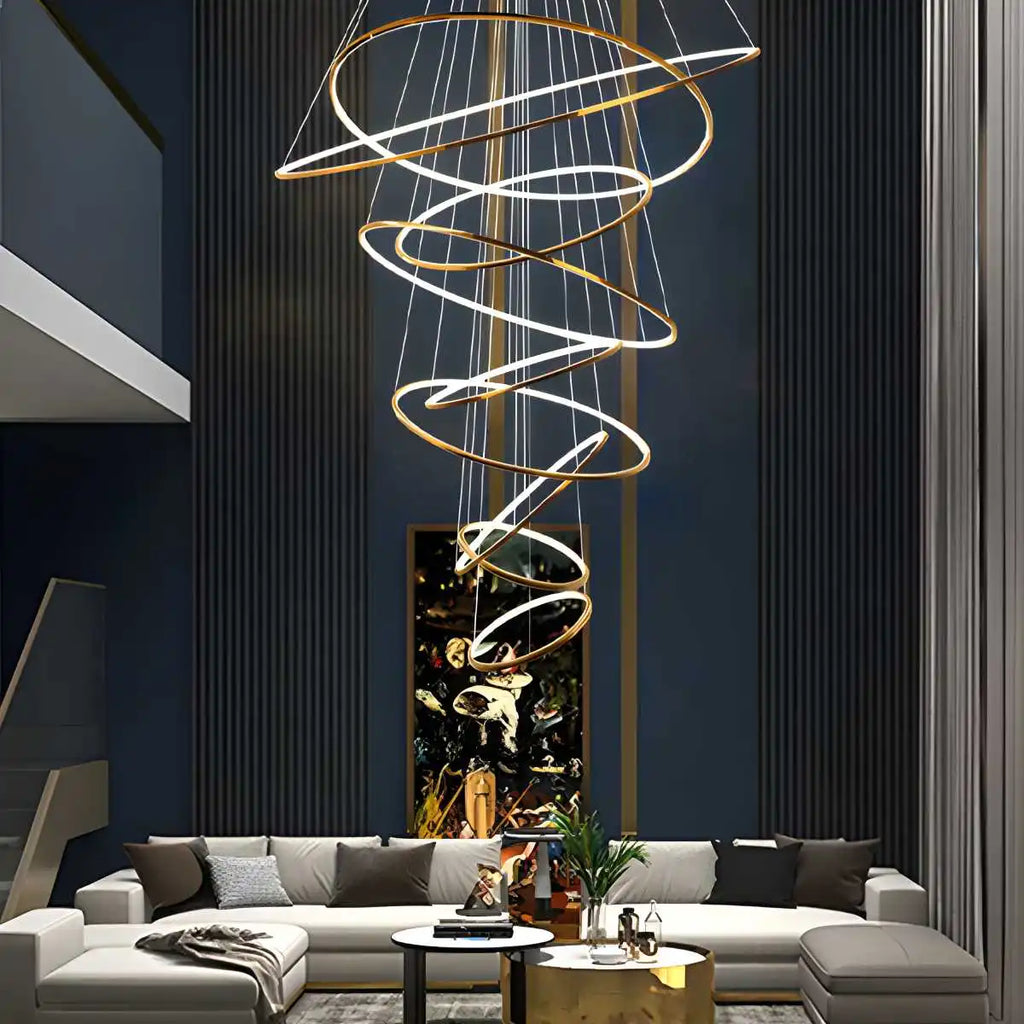 Large Tiered Ring Foyer Chandelier