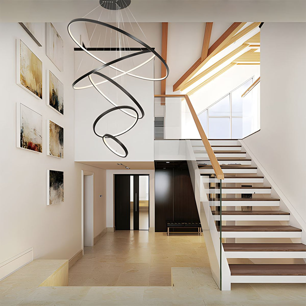 Large Tiered Ring Foyer Chandelier