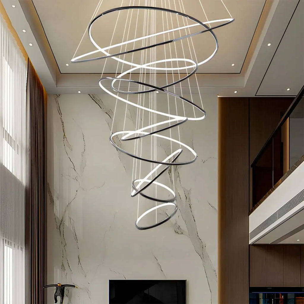 Large Tiered Ring Foyer Chandelier
