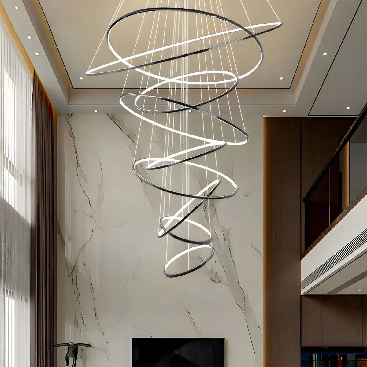 Large Tiered Ring Foyer Chandelier