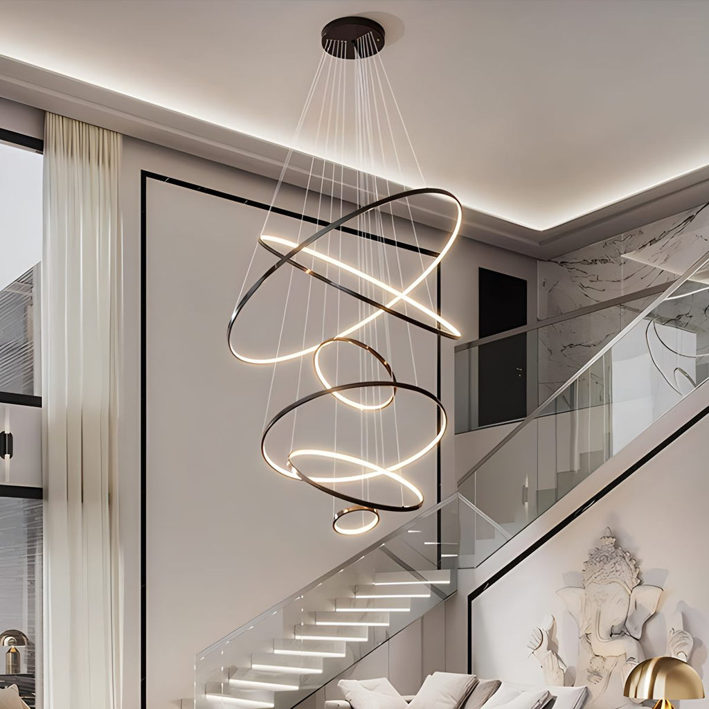 Large Tiered Ring Foyer Chandelier