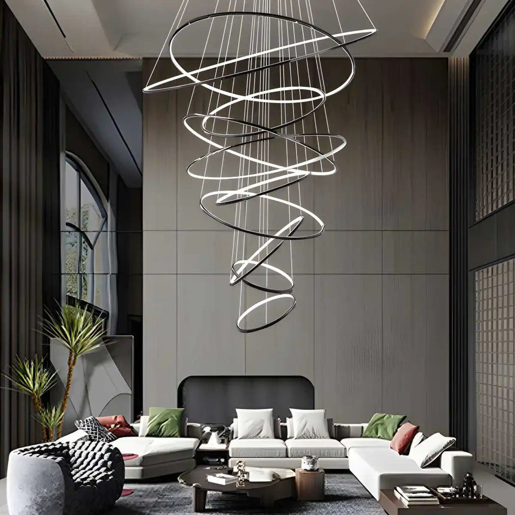 Large Tiered Ring Foyer Chandelier