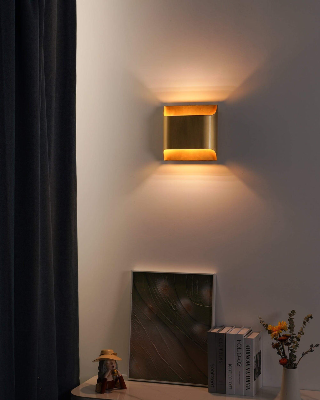 Leclerc Brass Wall Lamp – Mid-Century Cone Shade Wall Sconce