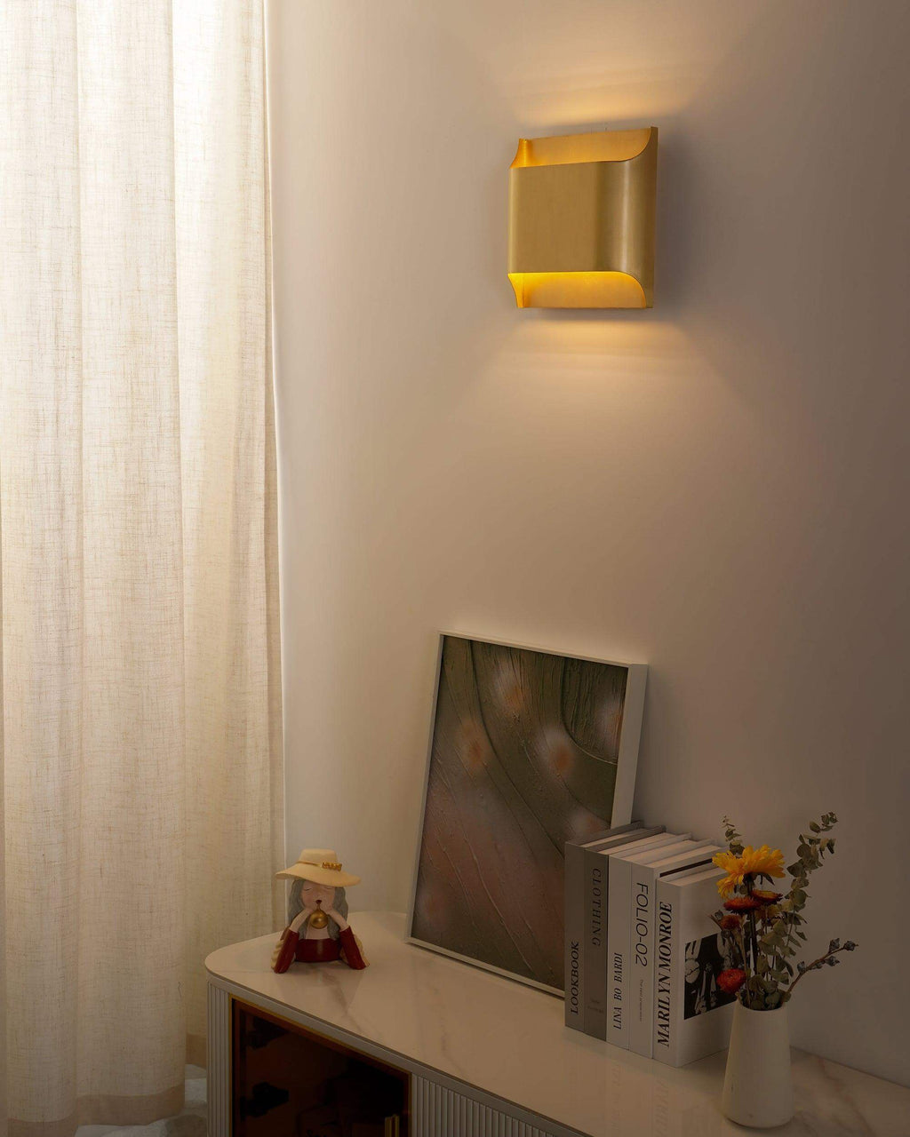 Leclerc Brass Wall Lamp – Mid-Century Cone Shade Wall Sconce