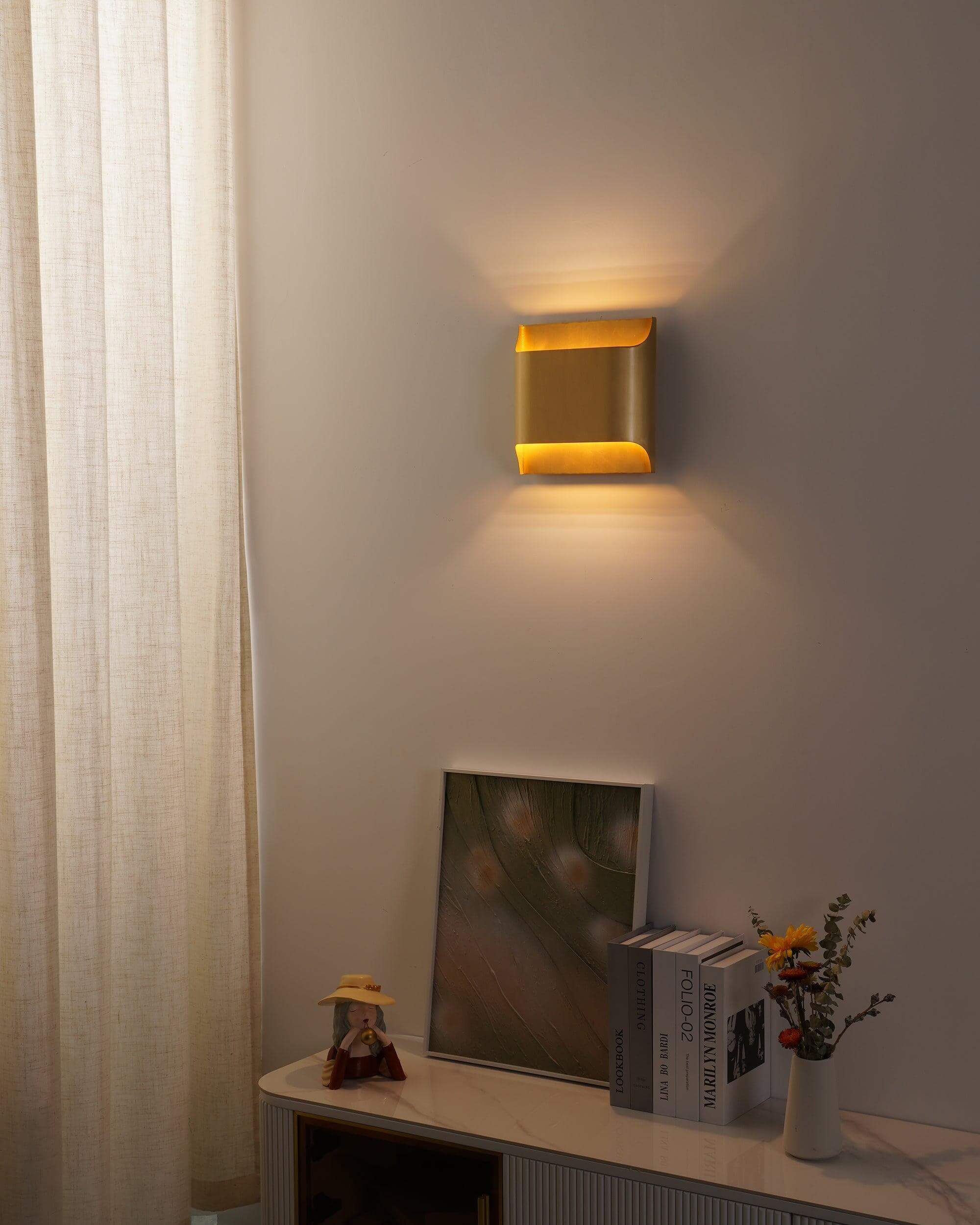 Leclerc Brass Wall Lamp – Mid-Century Cone Shade Wall Sconce
