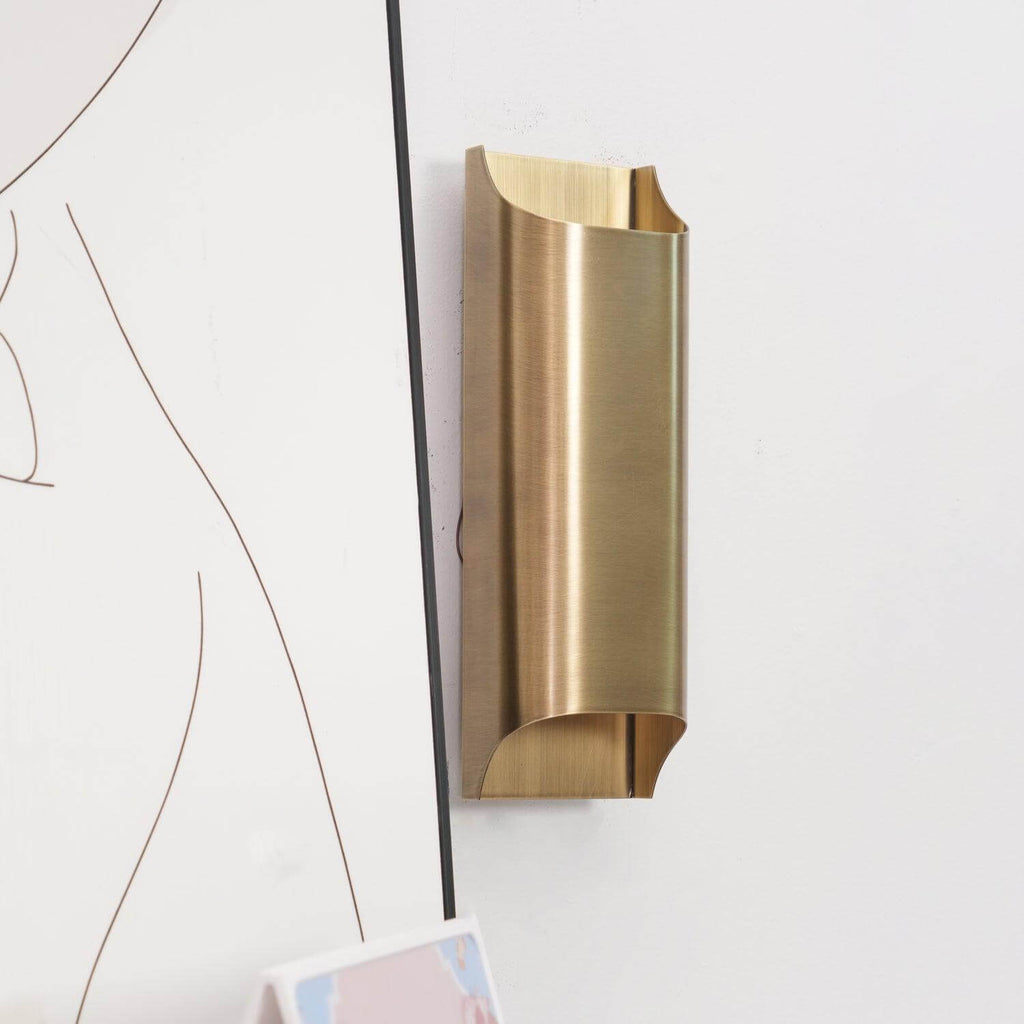 Leclerc Brass Wall Lamp – Mid-Century Cone Shade Wall Sconce
