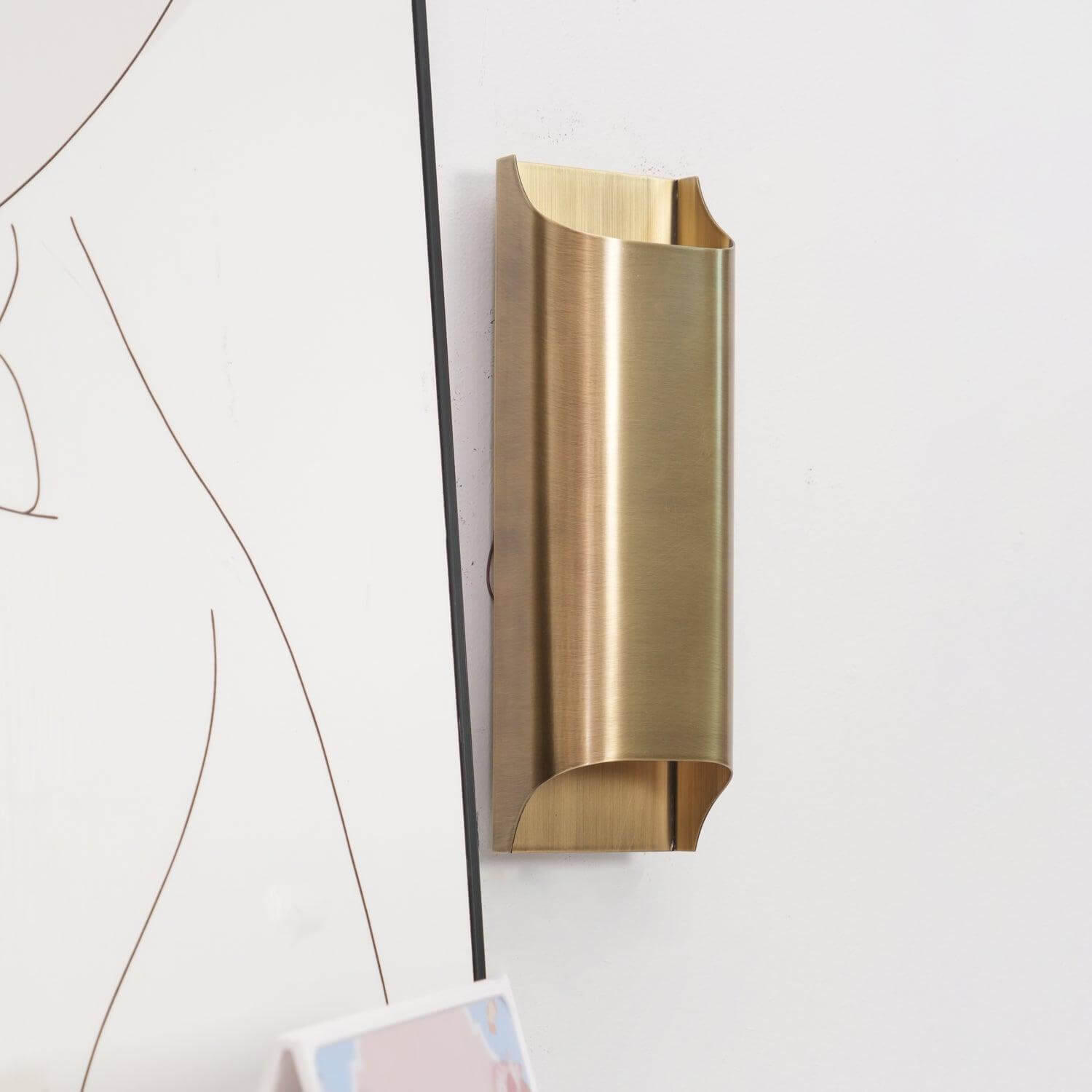 Leclerc Brass Wall Lamp – Mid-Century Cone Shade Wall Sconce