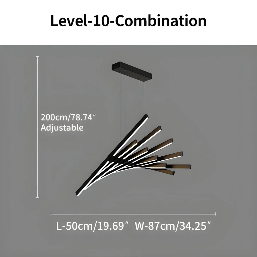 Linear Fish Bone Modeling Chandelier