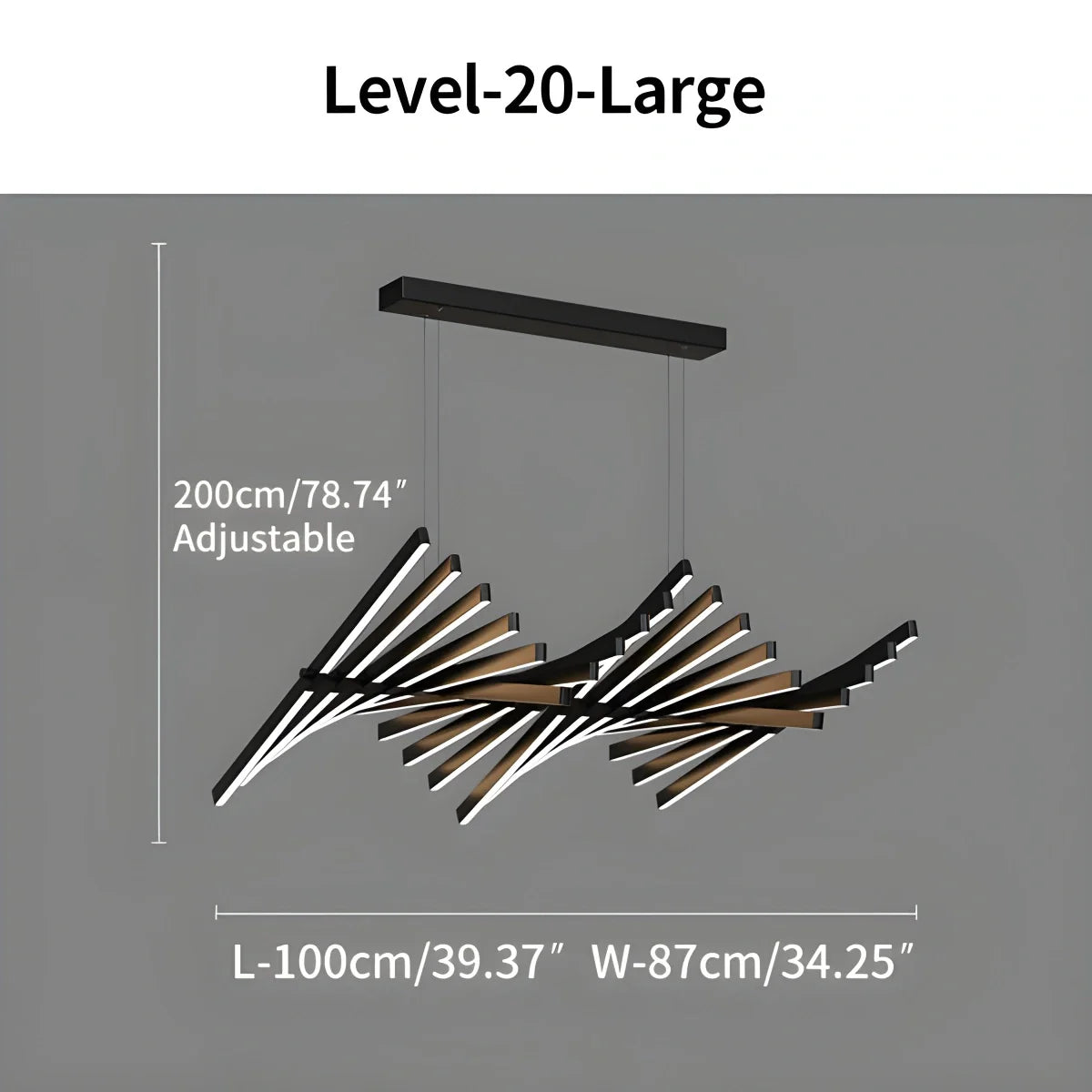 Linear Fish Bone Modeling Chandelier