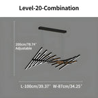 Linear Fish Bone Modeling Chandelier