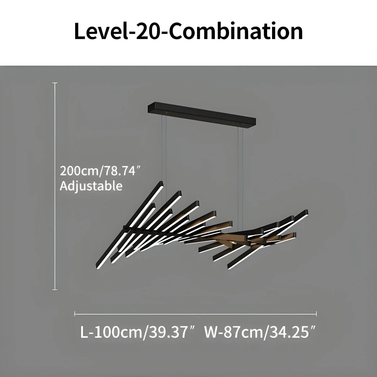 Linear Fish Bone Modeling Chandelier
