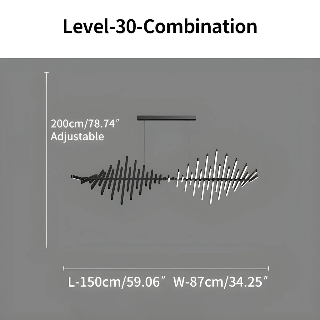 Linear Fish Bone Modeling Chandelier