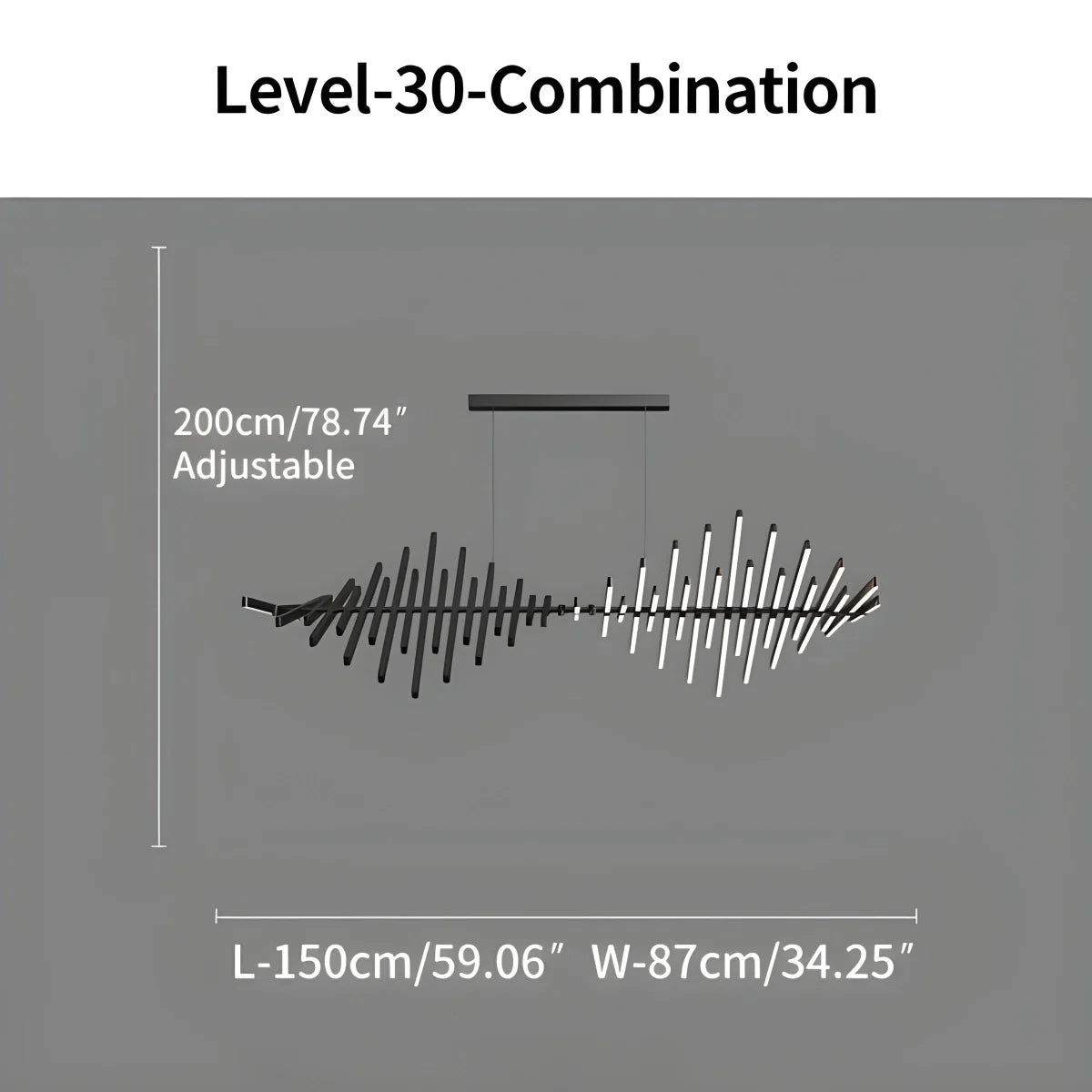 Linear Fish Bone Modeling Chandelier