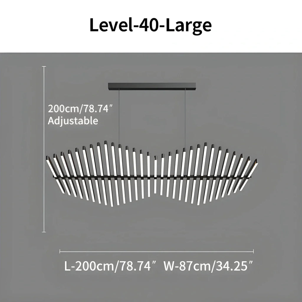 Linear Fish Bone Modeling Chandelier