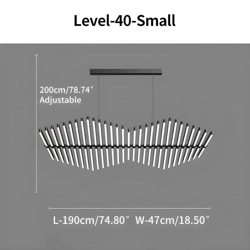 Linear Fish Bone Modeling Chandelier