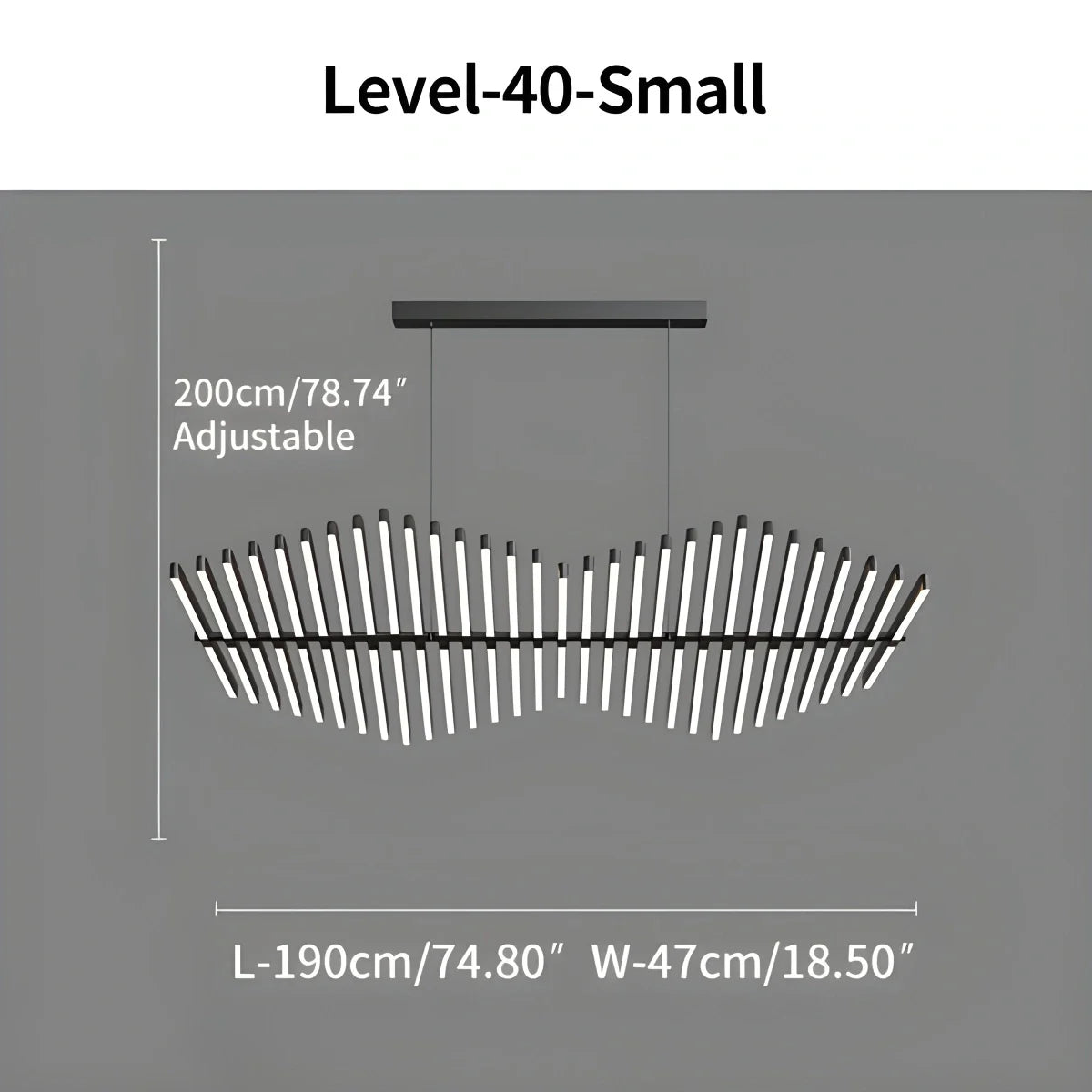 Linear Fish Bone Modeling Chandelier