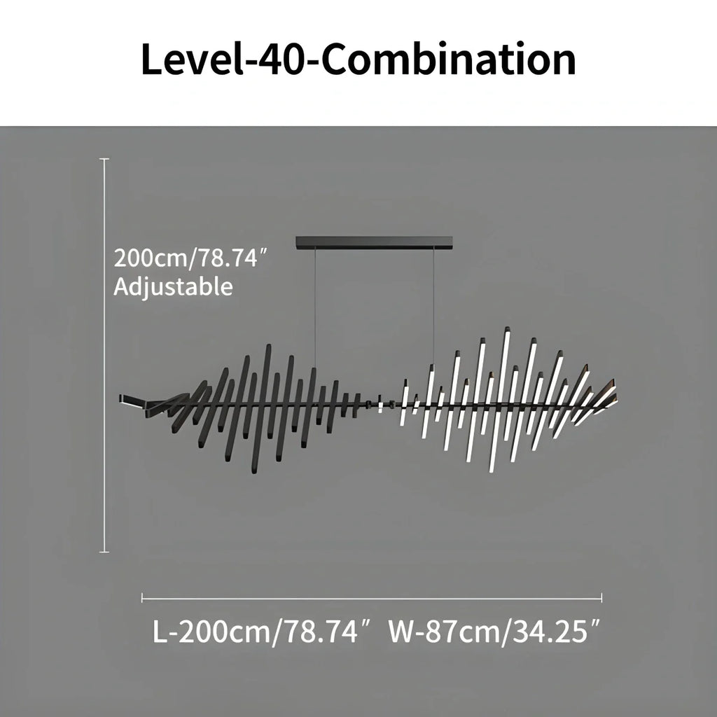 Linear Fish Bone Modeling Chandelier