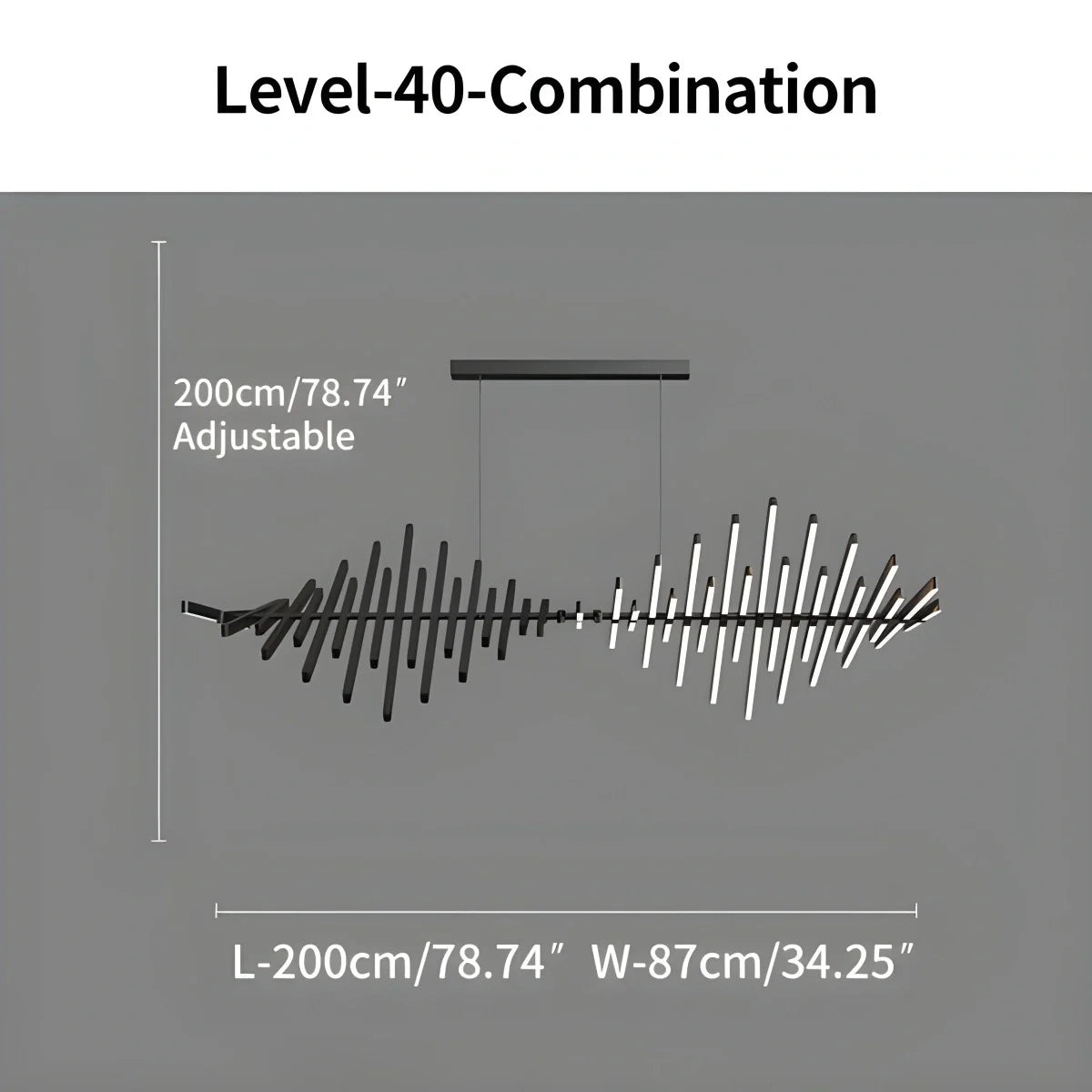 Linear Fish Bone Modeling Chandelier