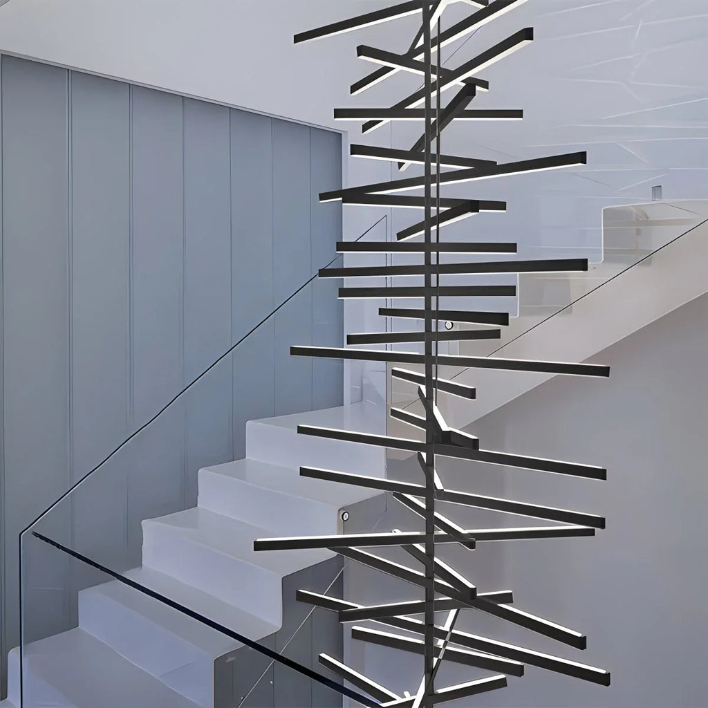 Linear Fish Bone Modeling Chandelier