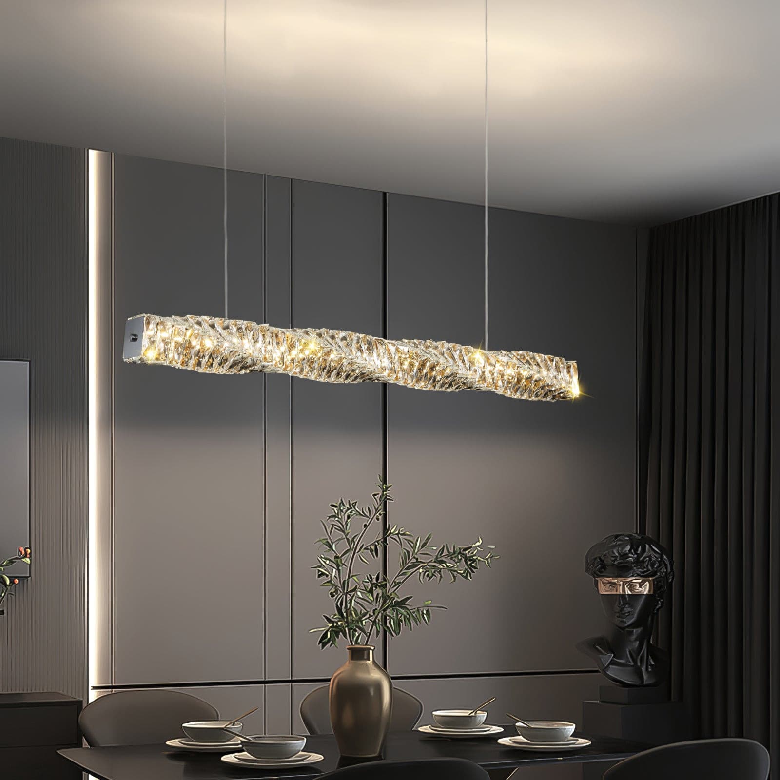 Long Crystal Pendant Lamp