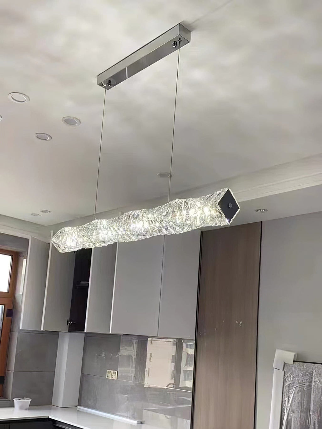 Long Crystal Pendant Lamp