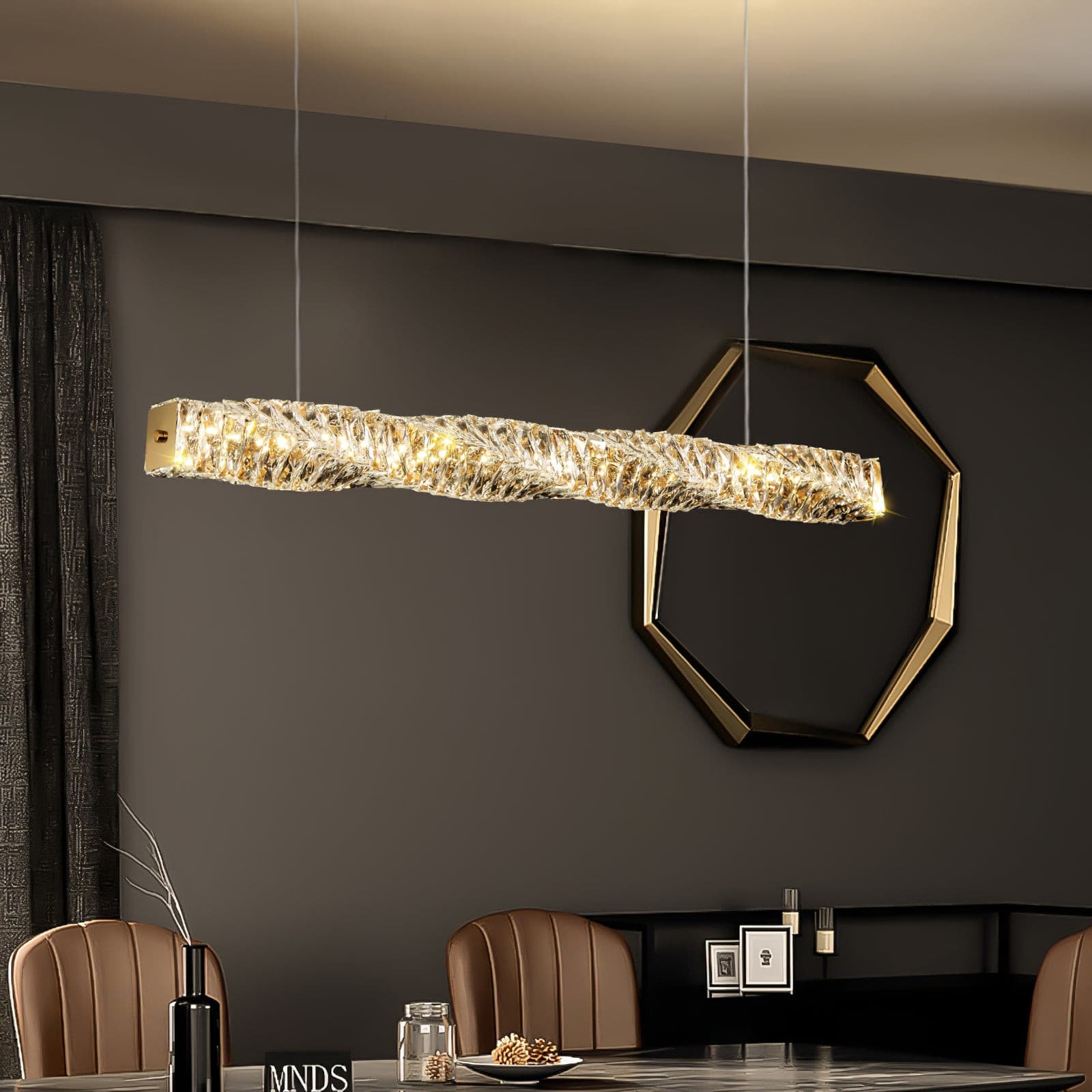 Long Crystal Pendant Lamp