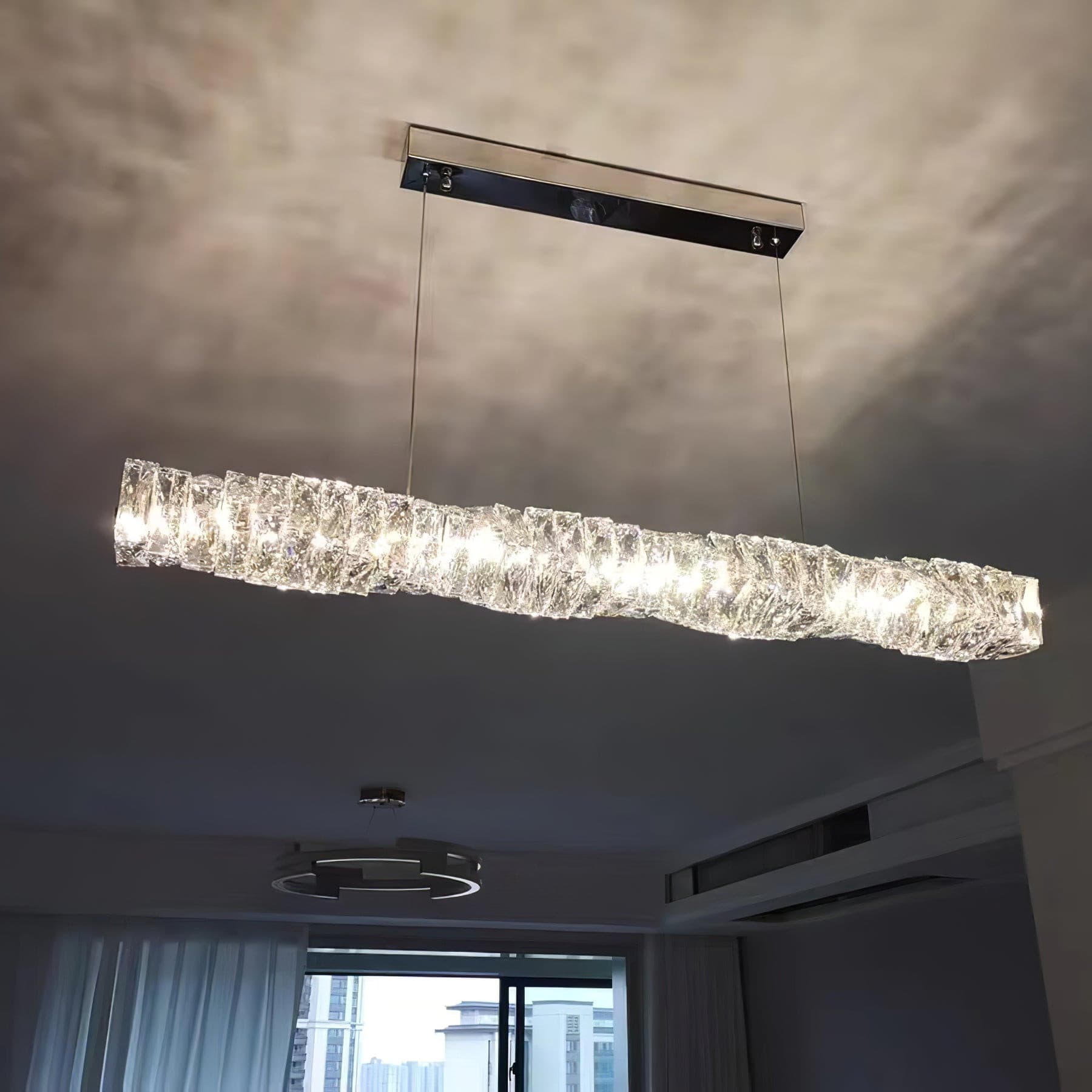 Long Crystal Pendant Lamp
