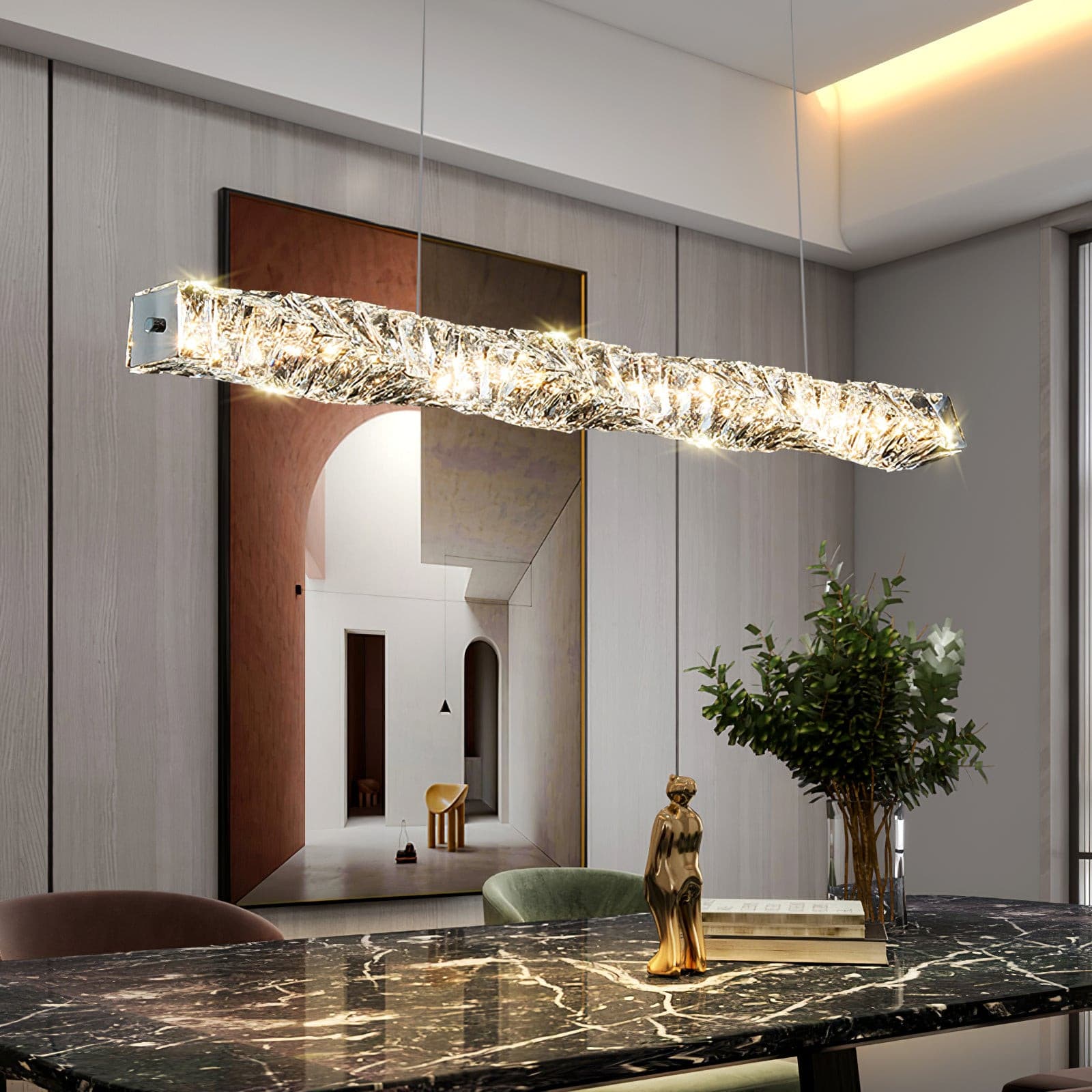 Long Crystal Pendant Lamp