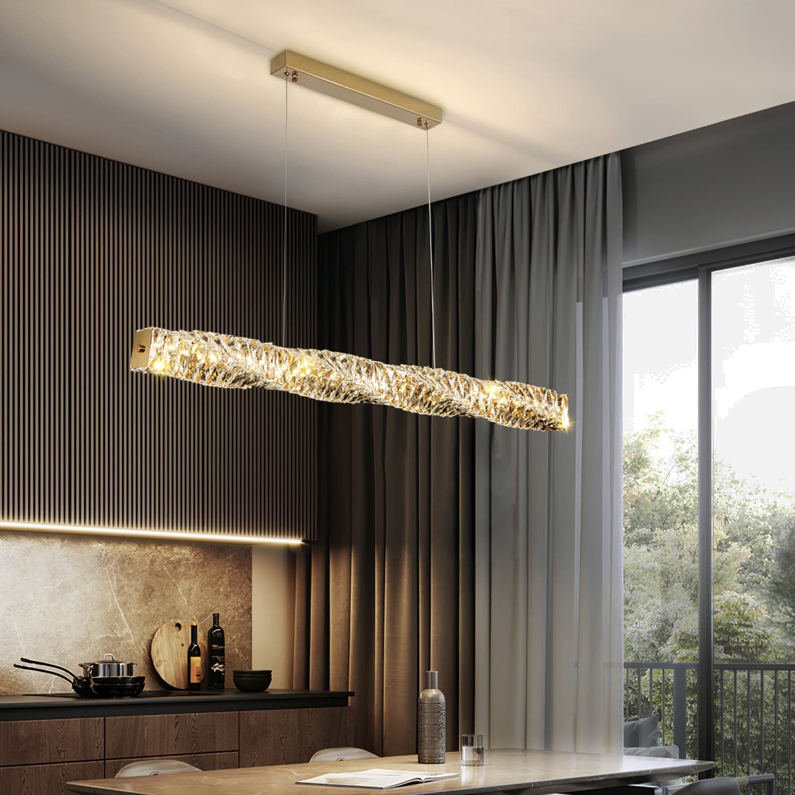 Long Crystal Pendant Lamp