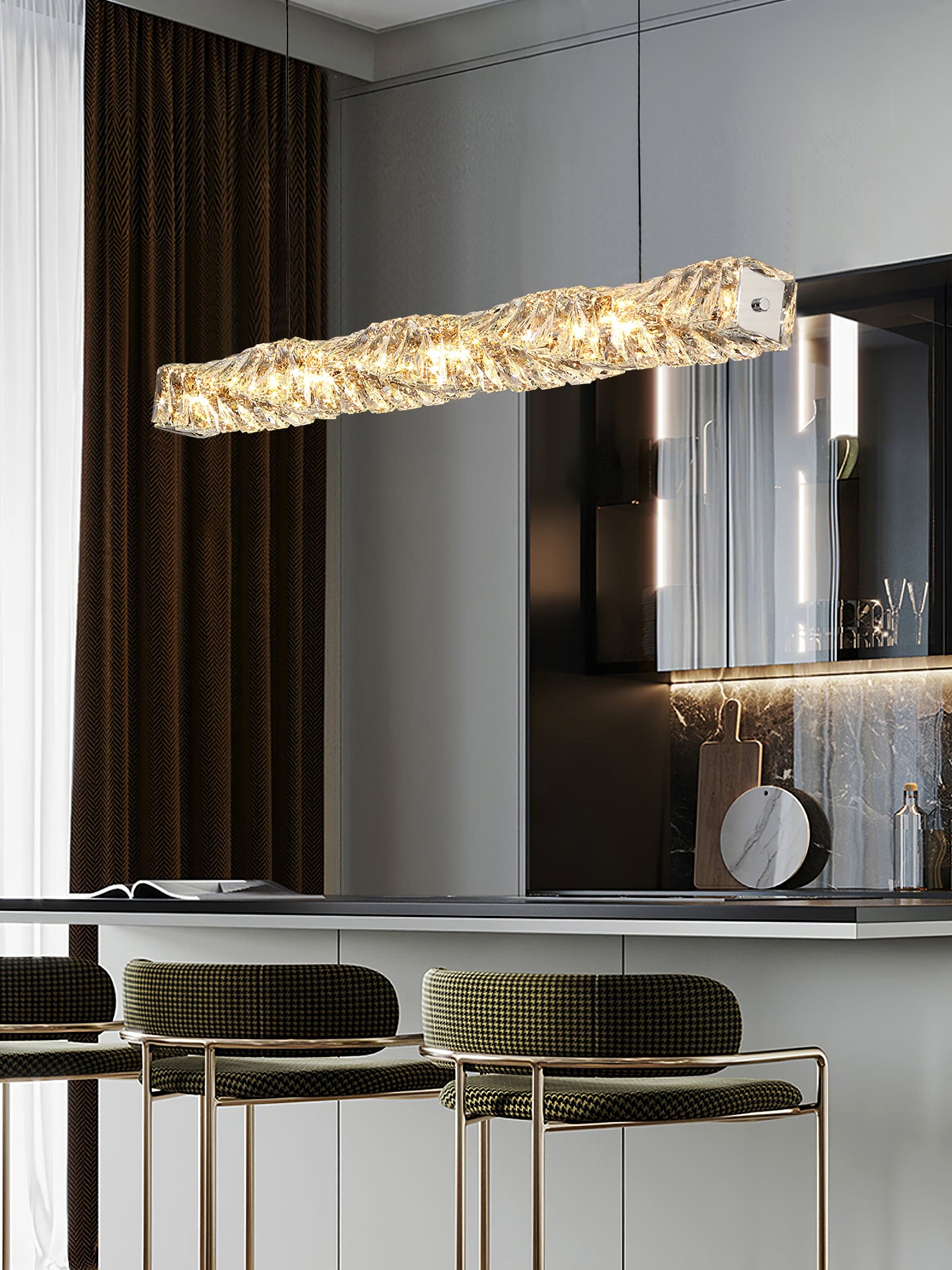 Long Crystal Pendant Lamp
