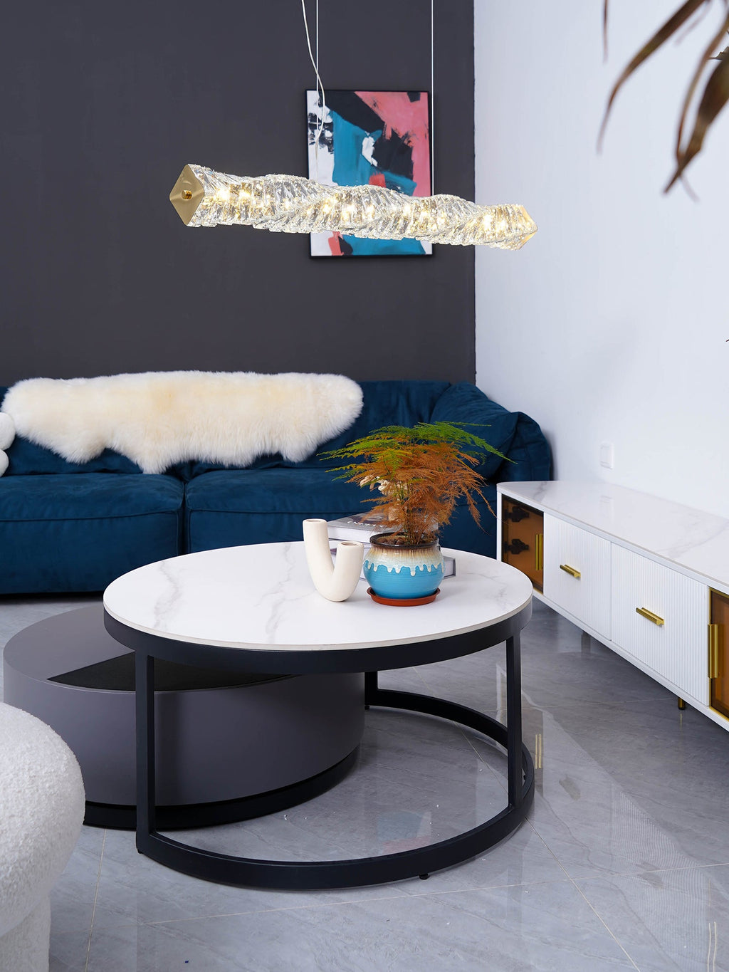 Long Crystal Pendant Lamp