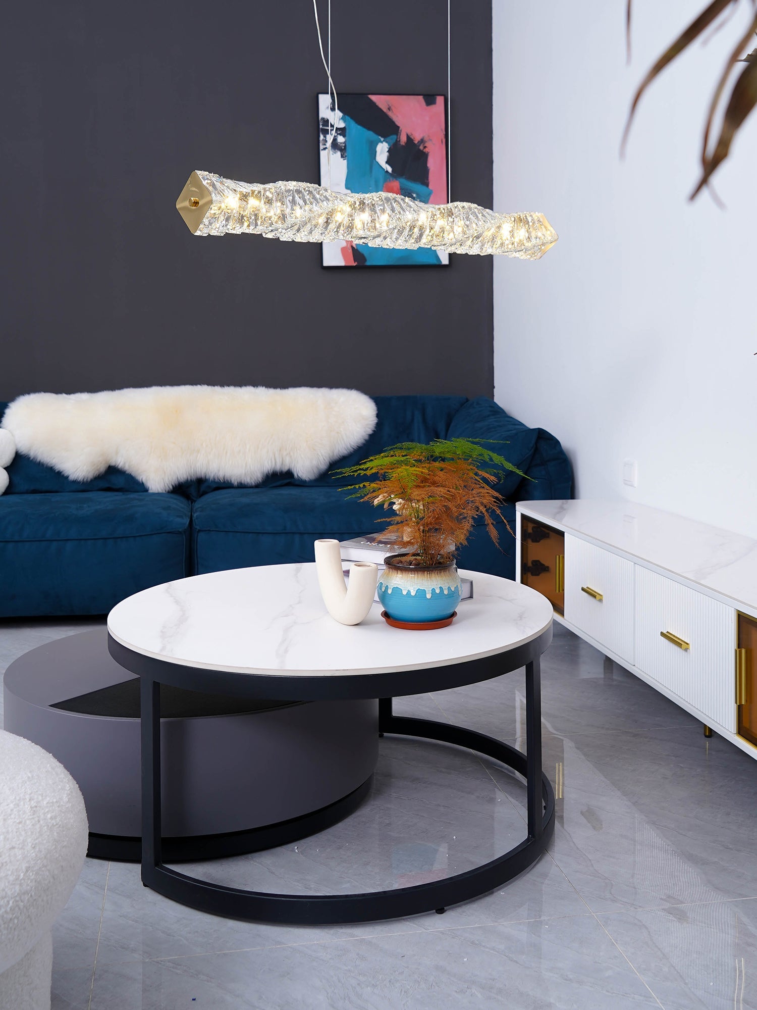 Long Crystal Pendant Lamp