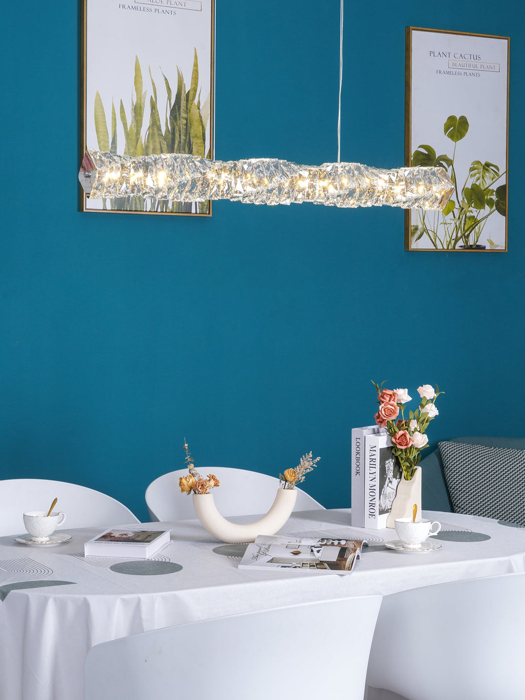 Long Crystal Pendant Lamp