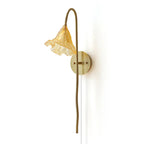Lotus Amber Plug In Wall Lamp