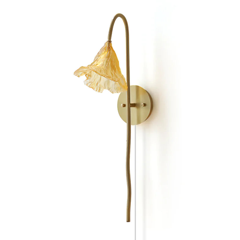 Lotus Amber Plug In Wall Lamp