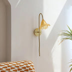 Lotus Amber Plug In Wall Lamp