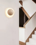Luna Round Travertine Wall Light