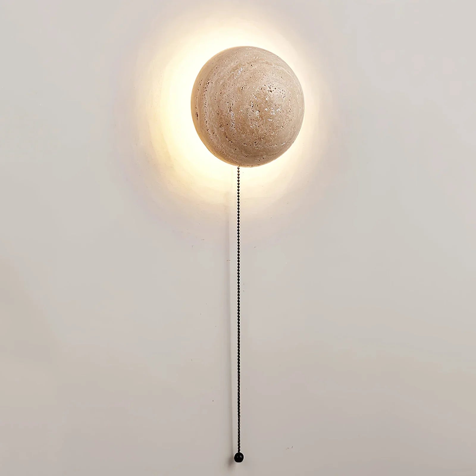 Luna Round Travertine Wall Light