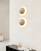 Luna Round Travertine Wall Light